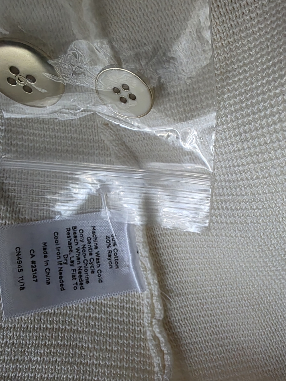 NWT Talbots Cream Ponte Knit Blazer Jacket - Classic 3 Button Front XL - Picture 7 of 7